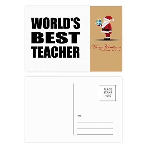 Cartes postales Teacher Père Noël en lot de 20 pour citations enseignants et étudiants