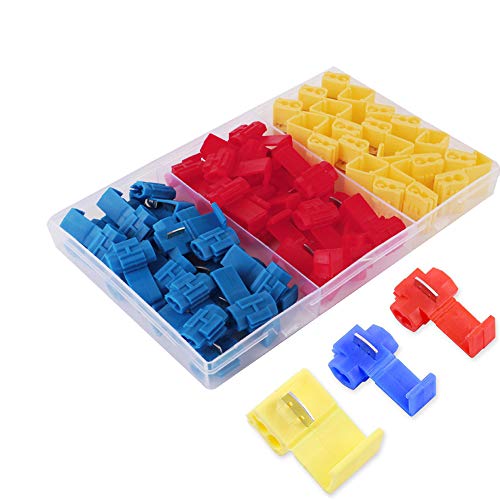 CESFONJER Scotch Lock Wire Connectors Set | Crimp Insulated Electrical Terminals | Quick Splice Connectors | Splice Connectors Electrical | Red 20 Pcs Blue 20 Pcs Yellow 15 Pcs