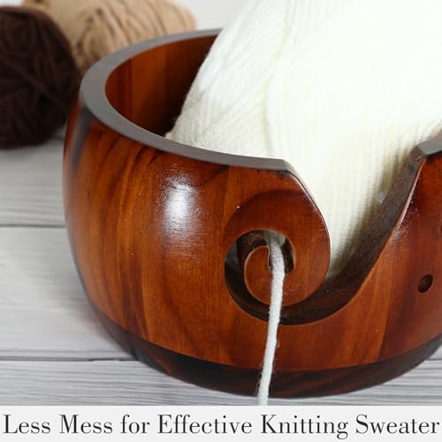 Image of I Crochet So I Don't Choke People Yarn Bowls- Yarn Bowls for Crocheting, 6 inch x 3 inch Knitting Yarn Bowl with Holes, Crochet Bowls for Yarn, Knitting Accessories for Crocheting, Gifts for Crocheters (DARK)