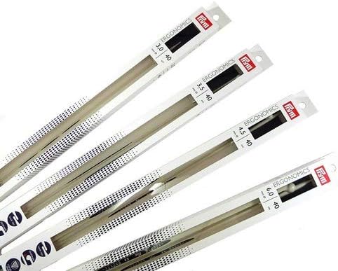 Prym Single-Point Ergonomic Knitting Pins/Needles (Pair) 9mm x 40cm Length, Metal, Multi-Colour, 43 x 4 x 1 cm