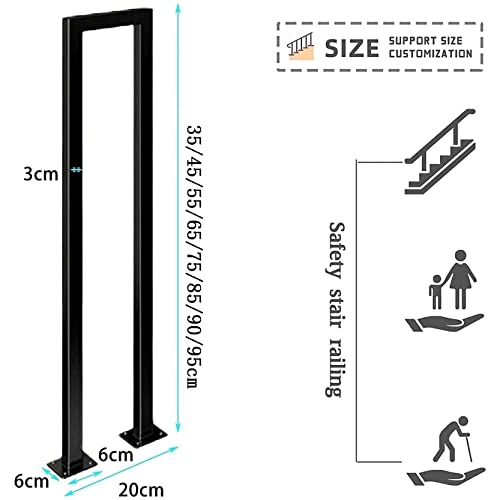 Rampe d'escalier nordique noire 95 cm pour décoration intérieure chic - 5
