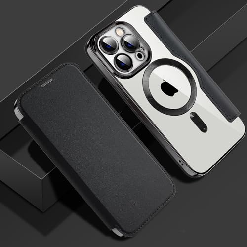 Funda para iPhone 15 Pro Max compatible con Mag-Safe y tapa transparente 2