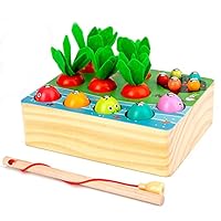 Children Interactive Supplies Educational Set Toys For Over 6 Months Old Babies Table Game Inprove Intelligence Toys Carrots Harvest Shape Size Sorting Game Wooden