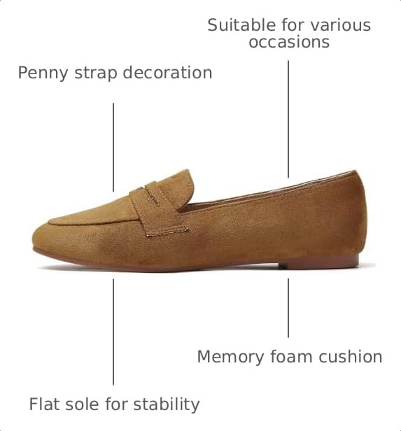 Image of Tilocow Women's Loafers Penny Loafers for Women Comfortable Round Toe Flats Fashion Work Dressy Shoes