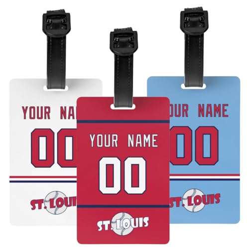 St. Louis Luggage Tag 2 Packs Customized Any Name and Number Bag Tag Label for Men
