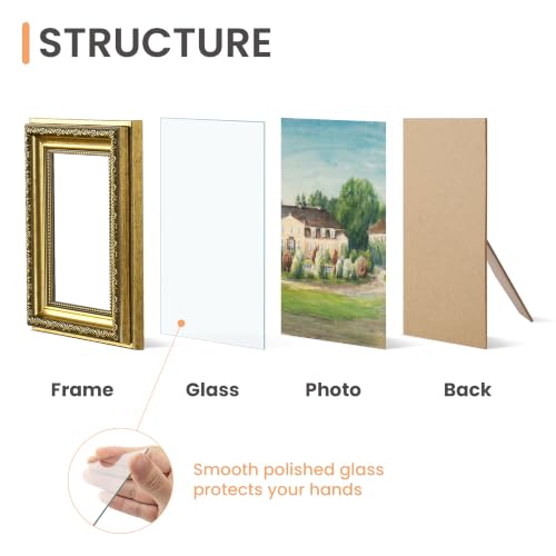 Image of upsimples Vintage 4x6 Picture Frame, Antique Gold Frames, 2 Pack | Gold Picture Frames, Fits 4 x 6 Photos, Elegant Vintage Design, Wall or Tabletop Decor, for Wedding or Family Memorie