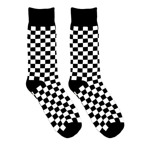 Men's Novelty Checker Crew Socks Sizes 6-12 - Stylish Quality Fit for Skateboard, Nights Out, Work, Fun Every Day Comfort3