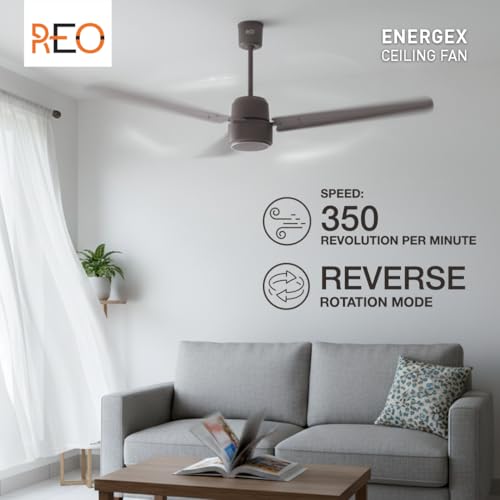 Image of Havells REO Energex BLDC 1200MM Ceiling Fan inchFixed Price Always inch | Air Flow: 220 CMM| Speed: 350 RPM| Reverse Rotation Mode| Timer Setting| 2 Year Door Step Warranty By Manufacturer (Stone Grey)