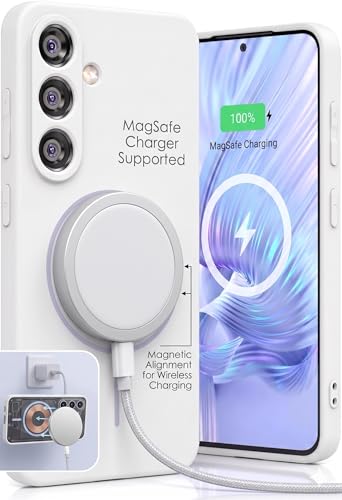 Image of DIZORO Microfiber Candy Case Compatible with Samsung S26 5G Smooth Touch Cushion Liquid Soft Silicone Gel Rubber Phone Cases Non-Slip Full Body Protective Shockproof Back Cover - White