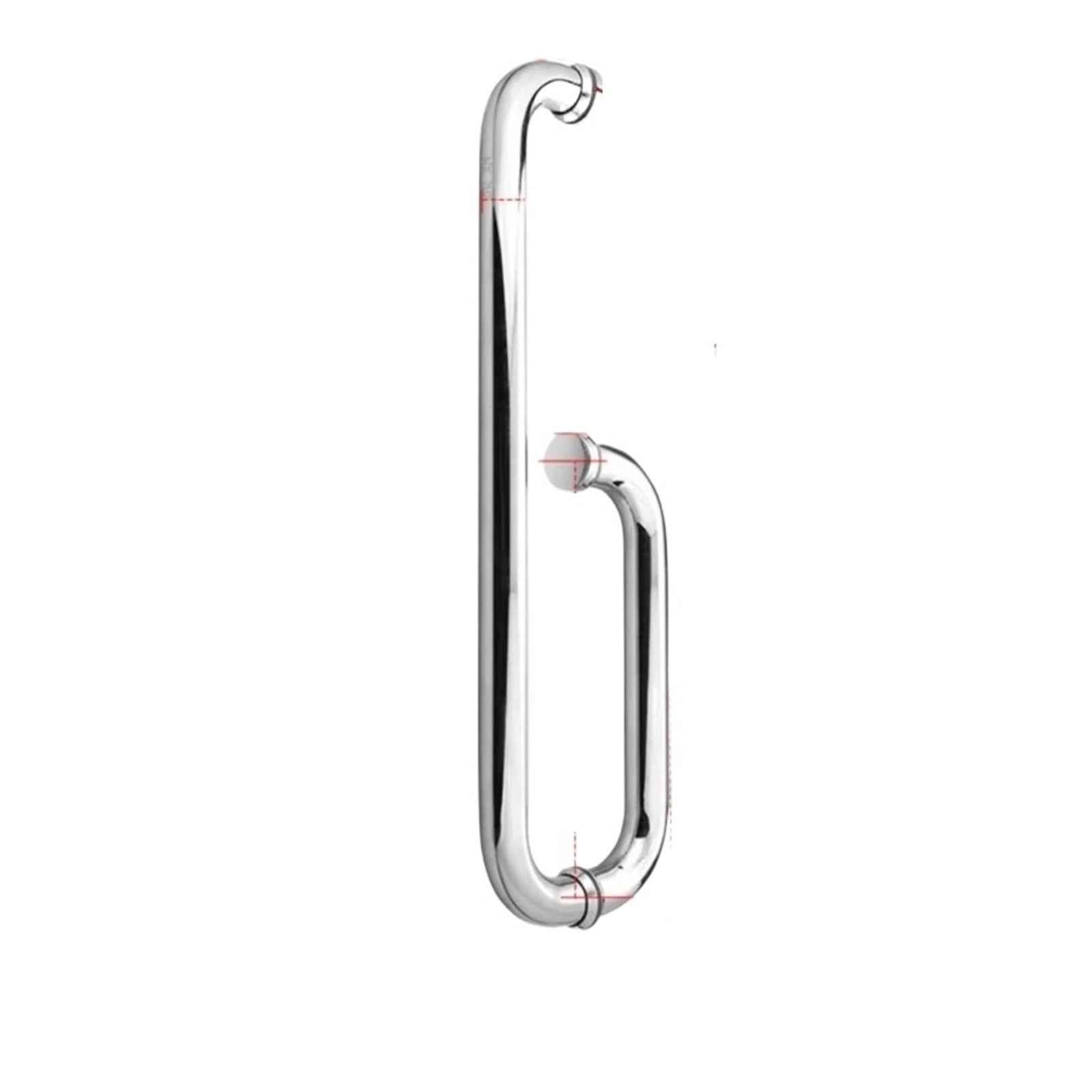 Poignée de salle douche robuste en inox 304 pour porte en verre de bain