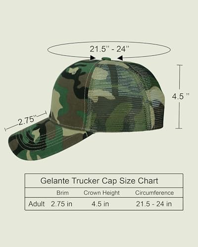 Image of Gelante Mesh Trucker Baseball Cap Snapback Hat Structured Front Panel
