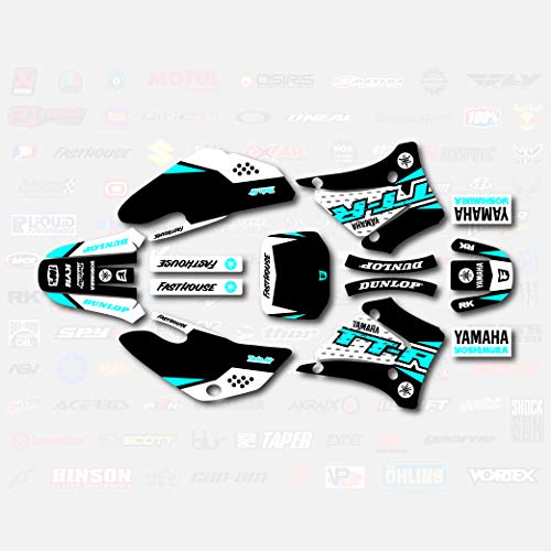 Boston Decal Works Black & Cyan Shift Racing Graphics Kit fit 00-07 YAMAHA TTR125 Sticker TTR 125