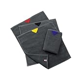 [ aso ] 99タオル くくタオル タオルハンカチ ハンドタオル 今治 カラフル バイカラー 4枚セット（ダークグレー）ss-kt270-h4-b