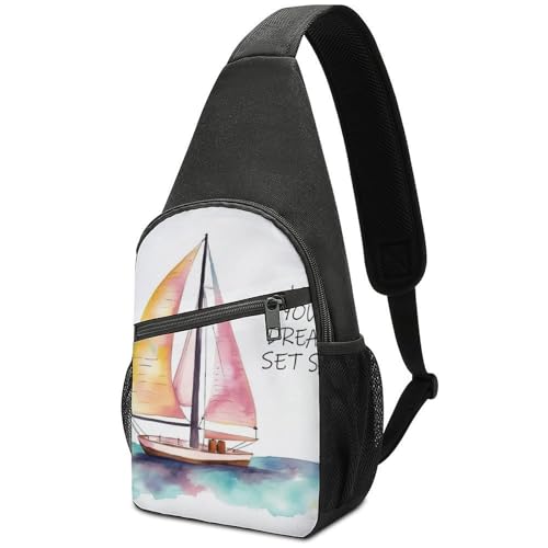 Bolso de hombro sling para deporte y senderismo blanco miniatura 1