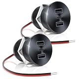 GIBBAB - Presa USB da 72 W per camper, in alluminio, 12 V/24 V, 3 porte di ricarica, 36 W, PD3.0 Type-C+2 prese di ricarica rapida QC3.0 da 18 W, montaggio a incasso, caricabatterie da auto per