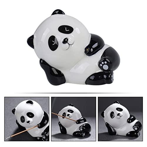 Boneco de panda queimador de incenso de cerâmica: suporte de incenso de bobina de cone, suporte de i