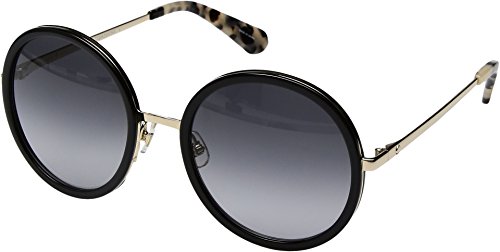 Kate Spade New York Women's Lamonica Round Sungl, BLACK GOLD, 54 mm