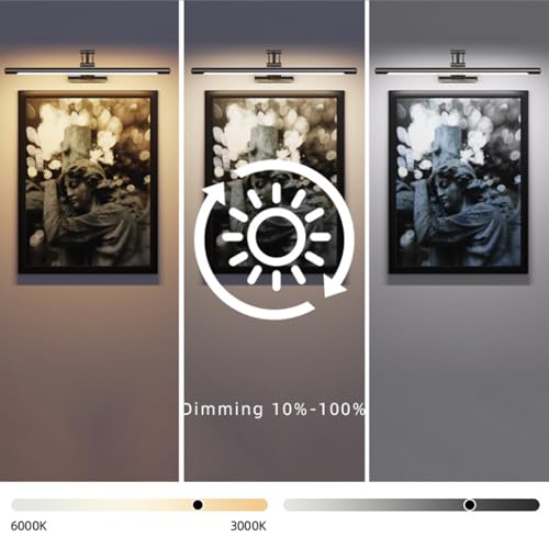 Applique murale LED avec télécommande, lampe de salle de bain sans fil orientable 350°