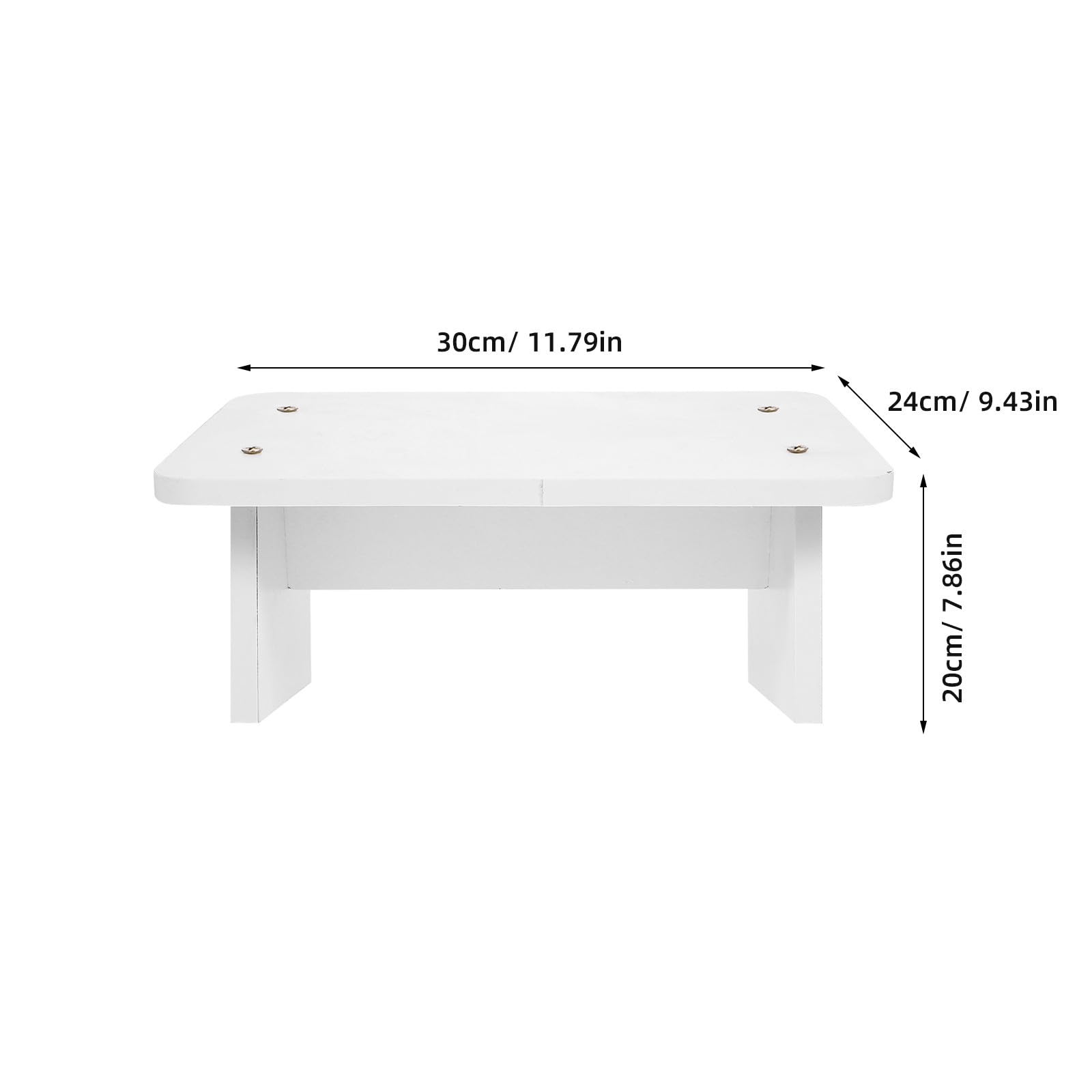 FRCOLOR Poggiapiedi Ergonomico per Seduta Comoda e Postura Eretta in Legno Naturale Bianco Supporto Antiscivolo per Casa e Ufficio Sotto Tavolo