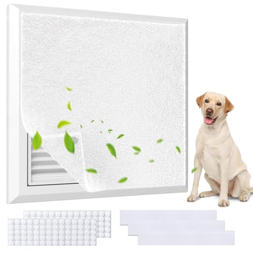 Image of Air Vent Filters, MERV 8 Cut to Fit, 12 inch x 120 inch | Makes Up to 60 Filter Pieces, Electrostatic Filter Material, For Floor, Ceiling and Furnace Vents, 48 Adhesive Hook Tapes