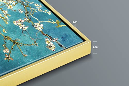 Wieco Art Framed Wall Art Almond Blossom Floral Giclee Canvas Prints Of Van Gogh Famous Oil Paintings Reproduction Flowers Pictures On Canvas Wall Art For Bedroom Home Decorations #TOP5