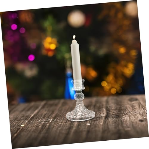 Candélabre de cheminée en verre transparent bougeoir chic de table - 6