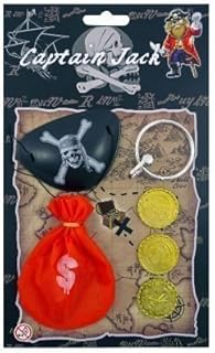 Henbrandt Captain Jack Pirate Pouch Set With 3 Pirate CoinsEye Patch & Earring