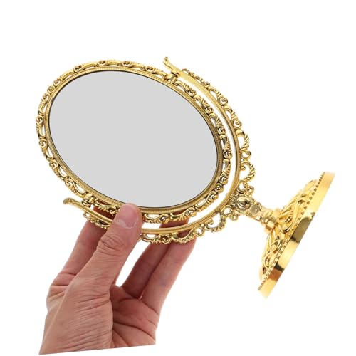 Espejo de Maquillaje Ovalado Vintage Dorado IMIKEYA miniatura 5