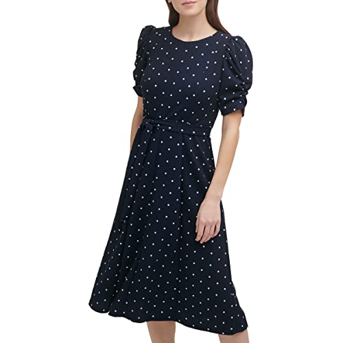 Image of DKNY Women's Jewel Neck Scuba Crepe Dress