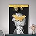 Produktbild adgkitb canvas Mädchen Mit Goldenem Schmetterling Leinwand Graffiti Wandkunst Super Model s Schönheit Wandbilder 40x60 cm KEIN Rahmen