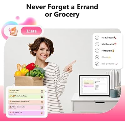 BIGASUO 10.0 Digital Calendar Desktop Touch Screen, Electronic Organizer Planner, Smart Touchscreen Interactive Tablet Display for Monthly, Weekly & Daily Agenda, Family Schedules