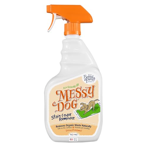 Bobbi Panter Messy Dog Stain & Odor Remover - Bio-Enzymatic Power, Biodegradable Formula for Tough Stains, Odors & Pet Messes, Earth-Friendly, Pet-Safe, Non-Toxic, 32 fl. oz. Spray Bottle
