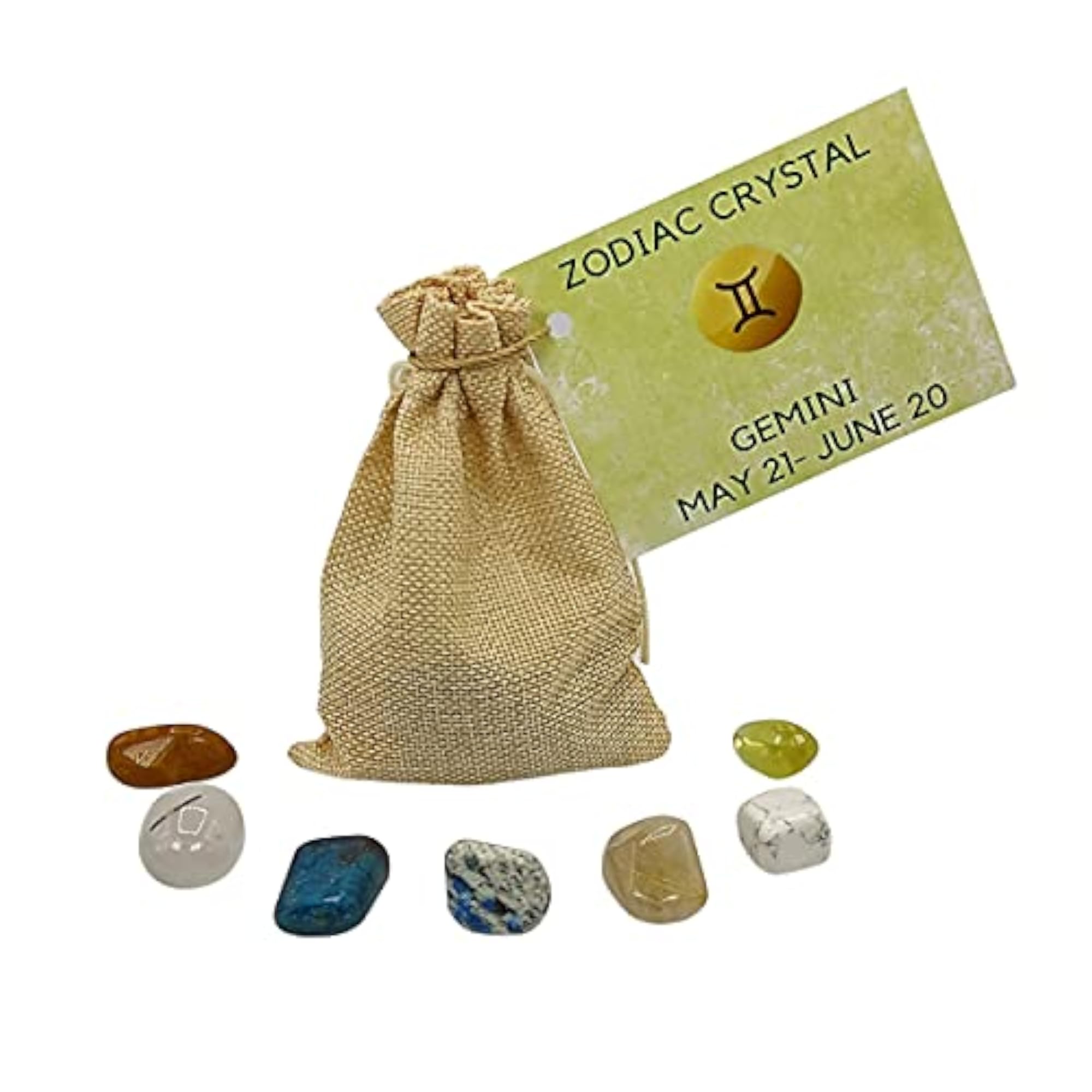 Zodiac Crystal Bag for Gemini, Lucky Birth Stones