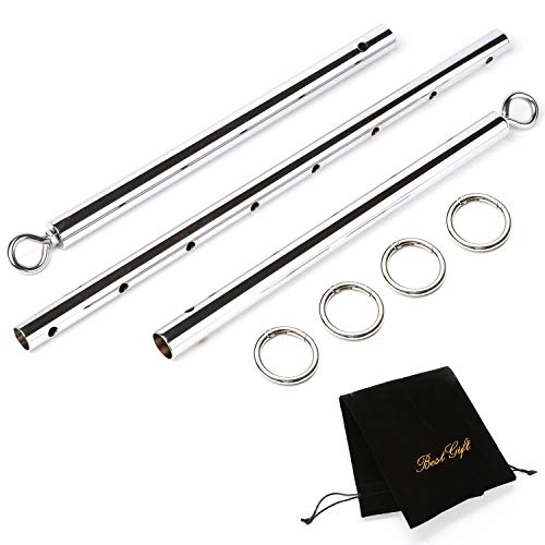 EXREIZST Adjustable Black Spreader Bar Set Kit Home Gyms Sports Fitness Aid Training Set Kit (Silver)