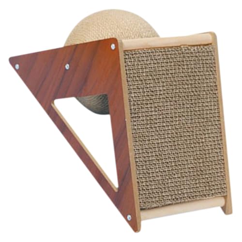 MUELODSIC 猫用爪とぎボール付き三角形段ボールスクラッチャー 室内用安定設計家具保護軽量携帯可猫おもちゃ