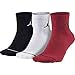 Nike Jordan Jumpman Dri-Fit Quarter Socks Multi 3 Pair SX5544-011 (Red/Black/White, Large / 8-12)