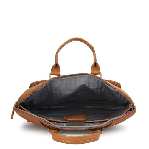 Image of Da Milano LeatherLaptop Bag for Men & Women | Laptop Messenger Bag | Fits Up To 15 inch Laptop | Ideal for Office Purpose (10018A)