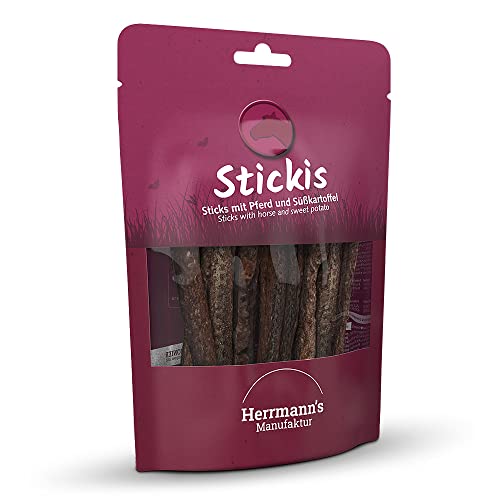 Herrmann's - Stickis Pferd mit Süßkartoffeln - 6 x 80g - Snacks - Hundefutter
