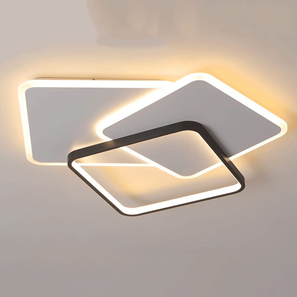 Plafonnier LED carré pour salle à manger et salon au style contemporain épuré chic