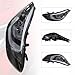Pair of Headlights, fits 2014 2015 2016 Hyundai Elantra Sedan Left and Right Headlights, LED Black Housing Amber Corner Clear Lens Halogen Headlights Direct Replacement (Driver + Passenger Side)
