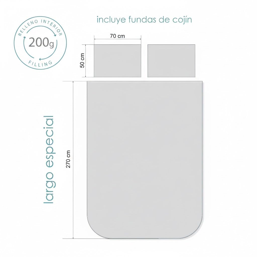 Antilo - Colcha de Invierno - Bouti Modelo Ilian - Color Natural - Cama 150 (250x270cm)