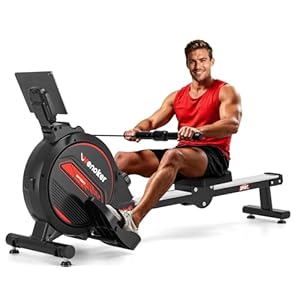 Rowing Machine for Home, Magnetic Rower Machine, 350 LB Weight Capacity, 16-Level Silent Resistance Row Machine for Gym Exercise Full-Body Workout Compact Rower with LCD Monitor Tablet Holder