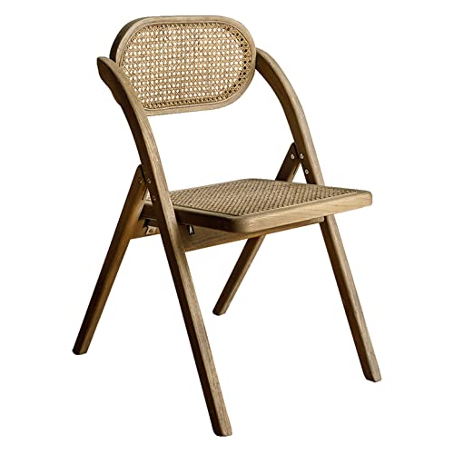 YXWzdy Chaises Pliantes Chaise de Dossier en Bois Massif rétro Ancien rotin Balcon Salon Chaise de Bureau de Travail de Travail chaises de Camping Cover