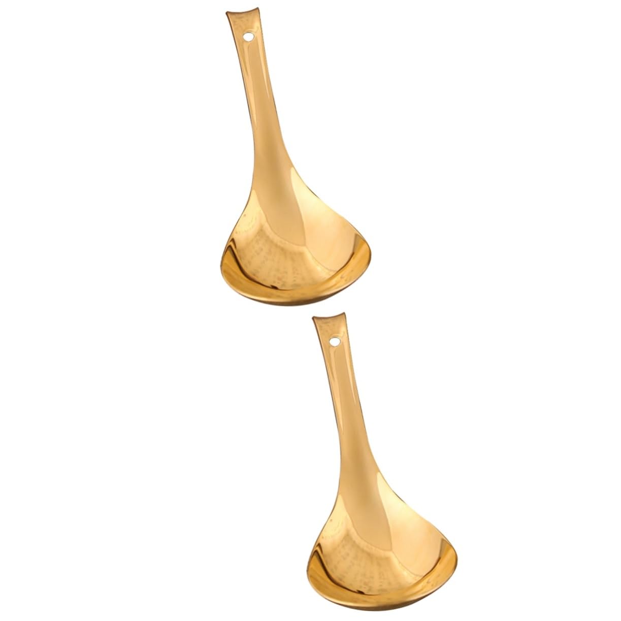 Cabilock 2pcs Long Handle Brass Rice Spoon Practical Kitchen Scoop for Serving Rice Elegant Design Easy to Clean for Home Restaurant Hotel Use