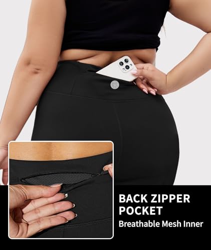 LALAGEN Womens Plus Size Fleece Lined Leggings Water Resistant Thermal Winter Warm High Waisted Workout Pants with Pockets2