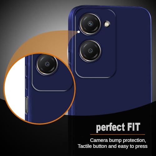 Image of Back Cover for iQOO Z9 Lite 5G | Full Camera Protection | Premium Liquid Silicon Case | Flexible Bumper Case for iQOO Z9 Lite 5G (Dark Blue)