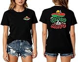 Women's Cinco De Mayo Shirt Mexican Fiesta Shirts Cinco De Mayo Graphic Short Sleeve Tops (Black3,S)