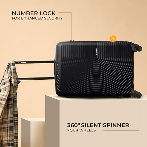 Image of Stony Brook by Nasher Miles Crescent Hard-Sided Polypropylene Check-in Luggage Black 28 inch |75cm Trolley Bag