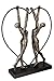 Produktbild GILDE Deko Skulptur aus Poly - Deko Objekt 2 Frauen im Herz - mit Spruchanhänger Band Glück Liebe - Farbe: Bronze Höhe 31 cm