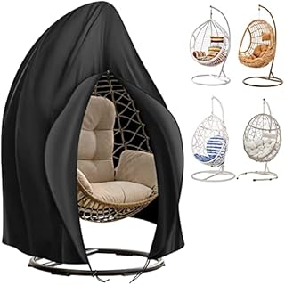 SIRUITON Patio Hanging Egg Chair Cover Outdoor Swing Egg Chair Cover with Zipper 420D Oxford Fabric Waterproof UV-Anti Windproof for Swing Chair